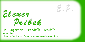 elemer pribek business card